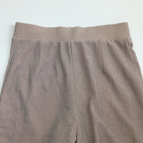 WINDSOR Light Mauve Pink Silver Glitter High Rise Waist Wide Flare Leg Pant - Picture 4 of 11